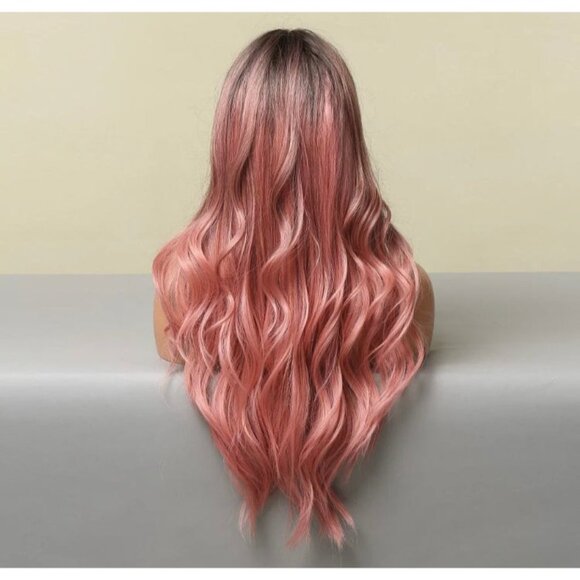 Ombre Pink Middle Part Lace Wig - Picture 5 of 7